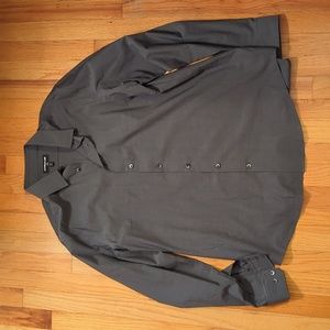 Express Men's 1MX Classic Fit Button Down Shirt Grey Large